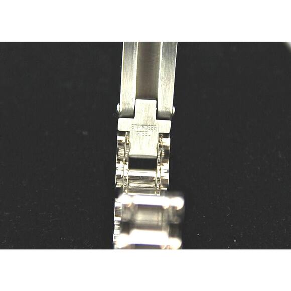 Stainless Steel Bicycle Chain MENS BRACELET Black Onyx Silver Inlay Greek Key - Picture 6 of 10